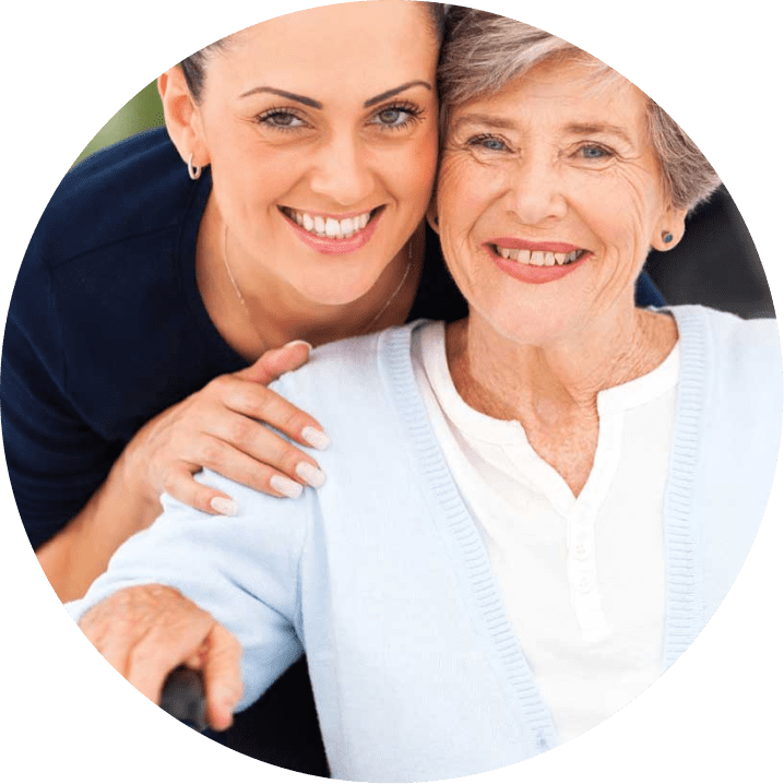 Caregiver with an resident
