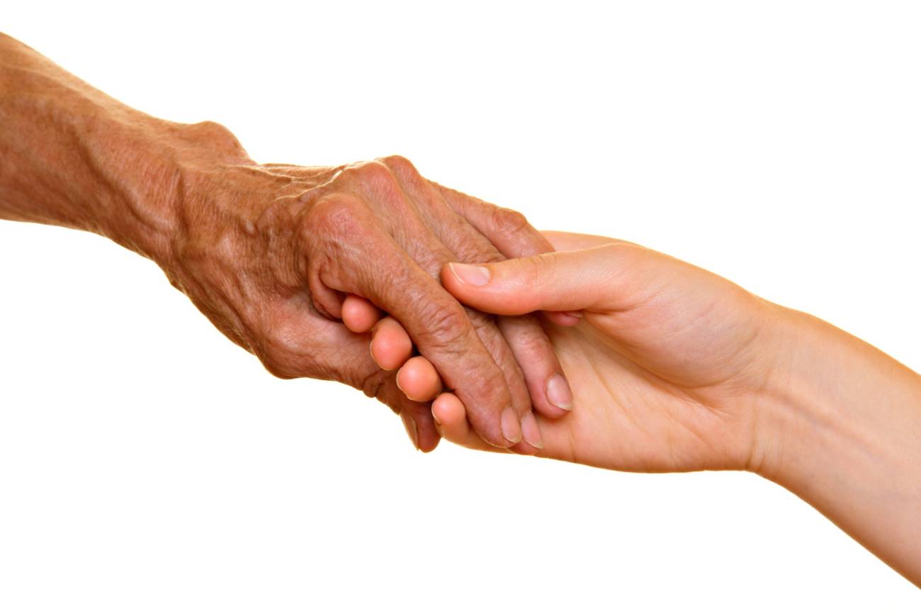 hand holding an elderly hand