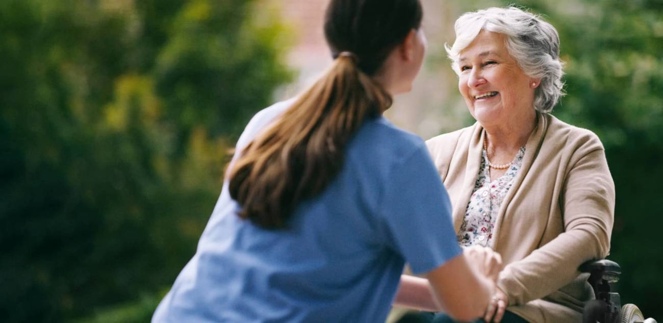 Caregiver with a resident